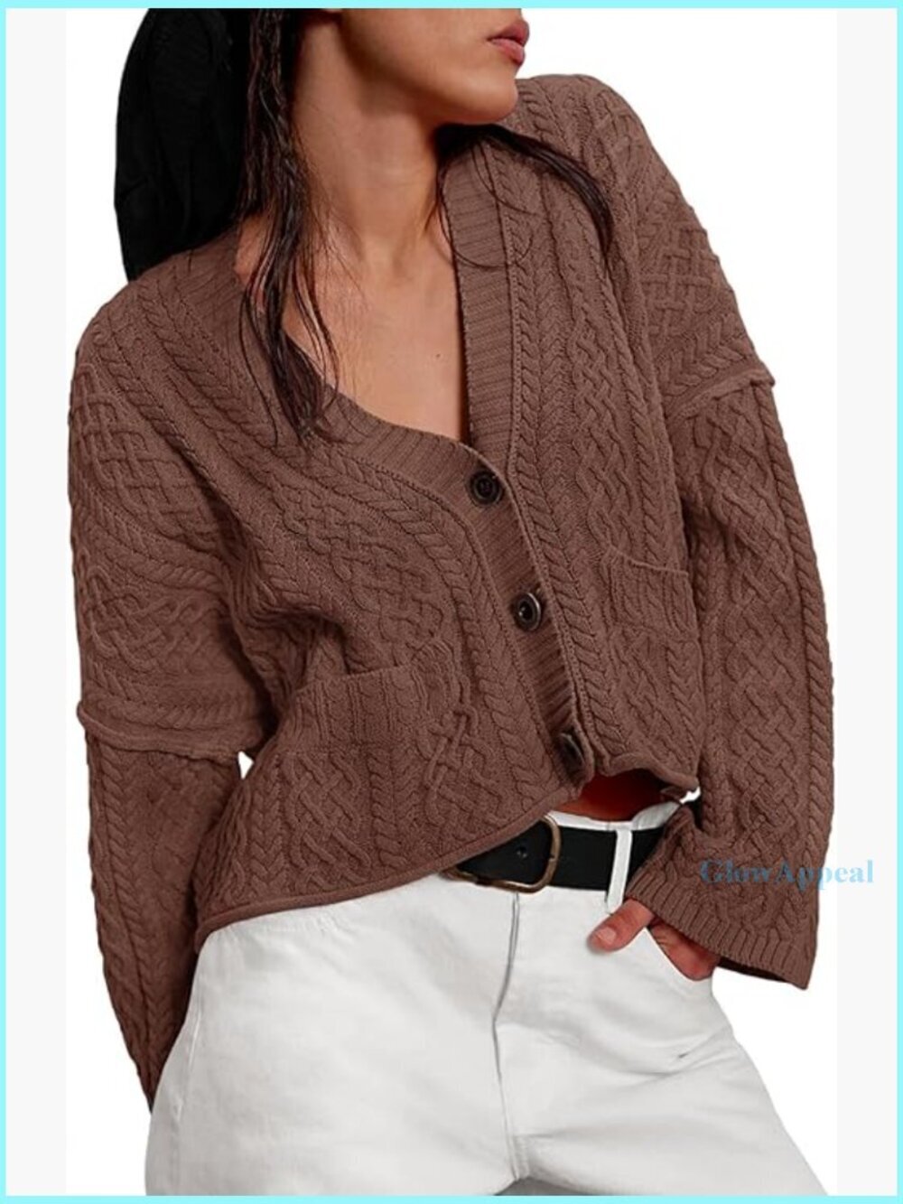 Oversized Cable Knit Cardigan Sweater Coat Long Sleeve Button Front Fall - Picture 1 of 6